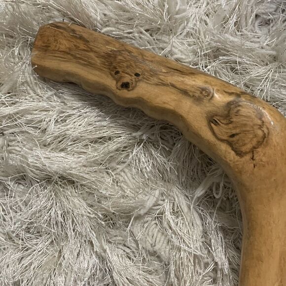 Handcrafted One Of A Kind Wooden Cane With Rubber Cap On Bottom - Picture 2 of 16